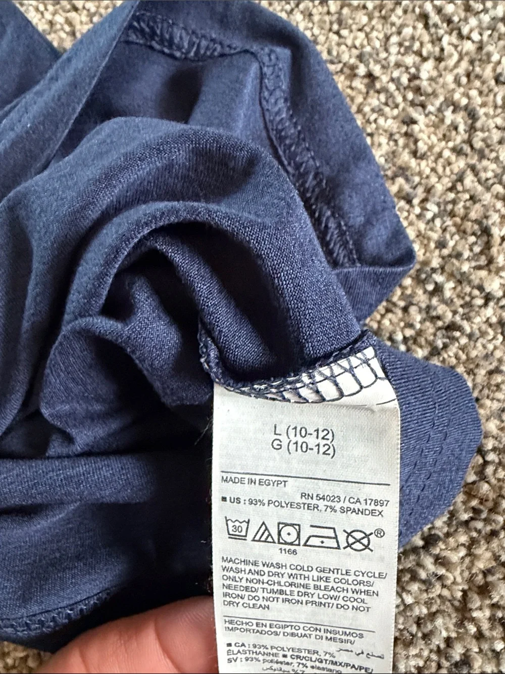 Boys Old Navy Navy Long Sleeve Crew Tee Size L 10-12